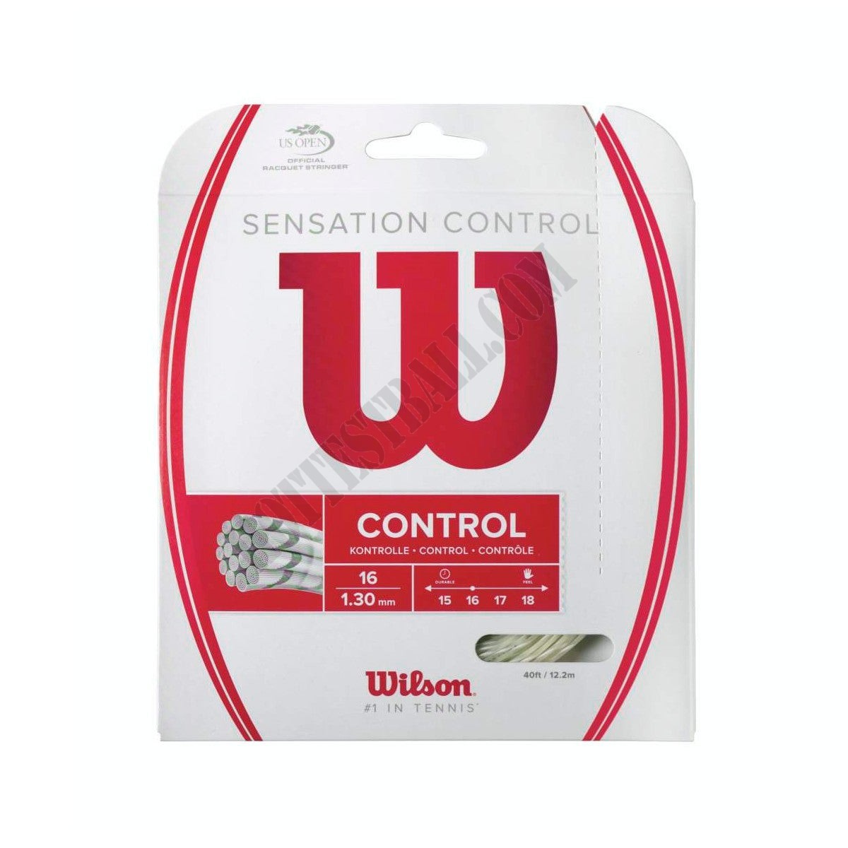 Sensation Control Tennis String Set - Natural, 16 GA (1.30mm) - Wilson Discount Store - -0