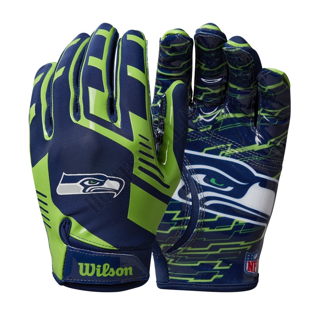 NFL Stretch Fit Receivers Gloves - Seattle Seahawks ● Wilson Promotions - -0