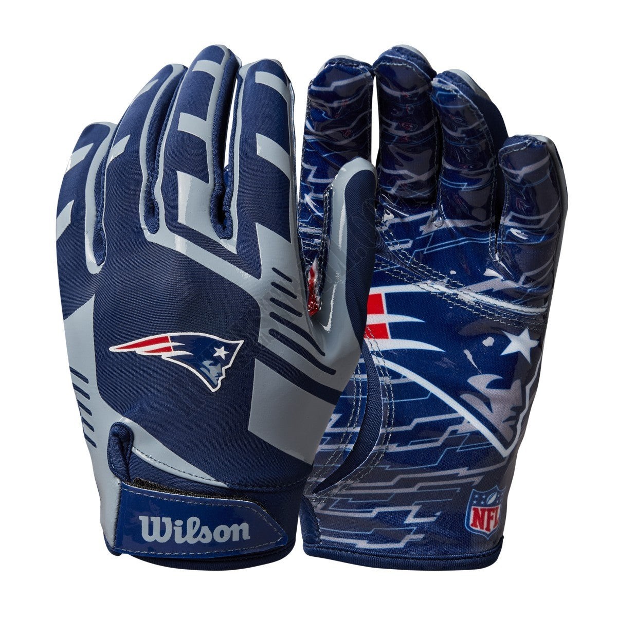 NFL Stretch Fit Receivers Gloves - New England Patriots ● Wilson Promotions - -0