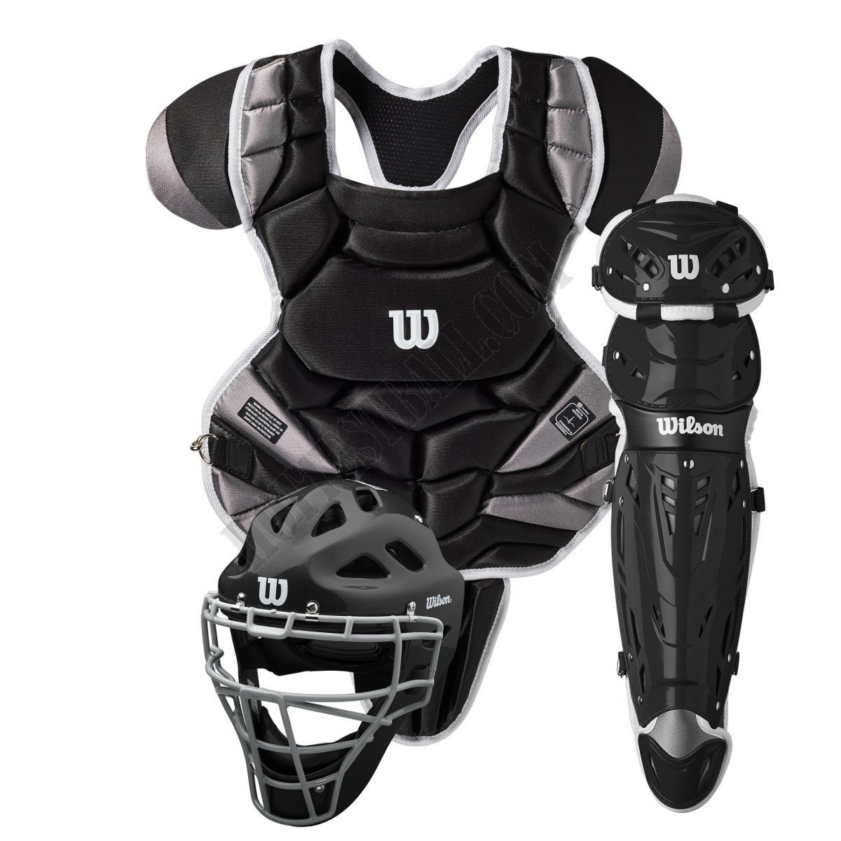 Wilson C1K Catcher's Gear Kit with NOCSAE Approved Chest Protector - Intermediate - Wilson Discount Store - -0