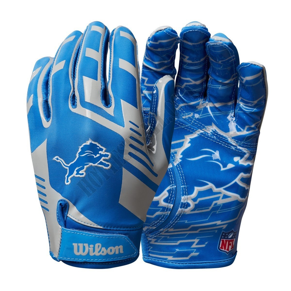 NFL Stretch Fit Receivers Gloves - Detroit Lions ● Wilson Promotions - -0