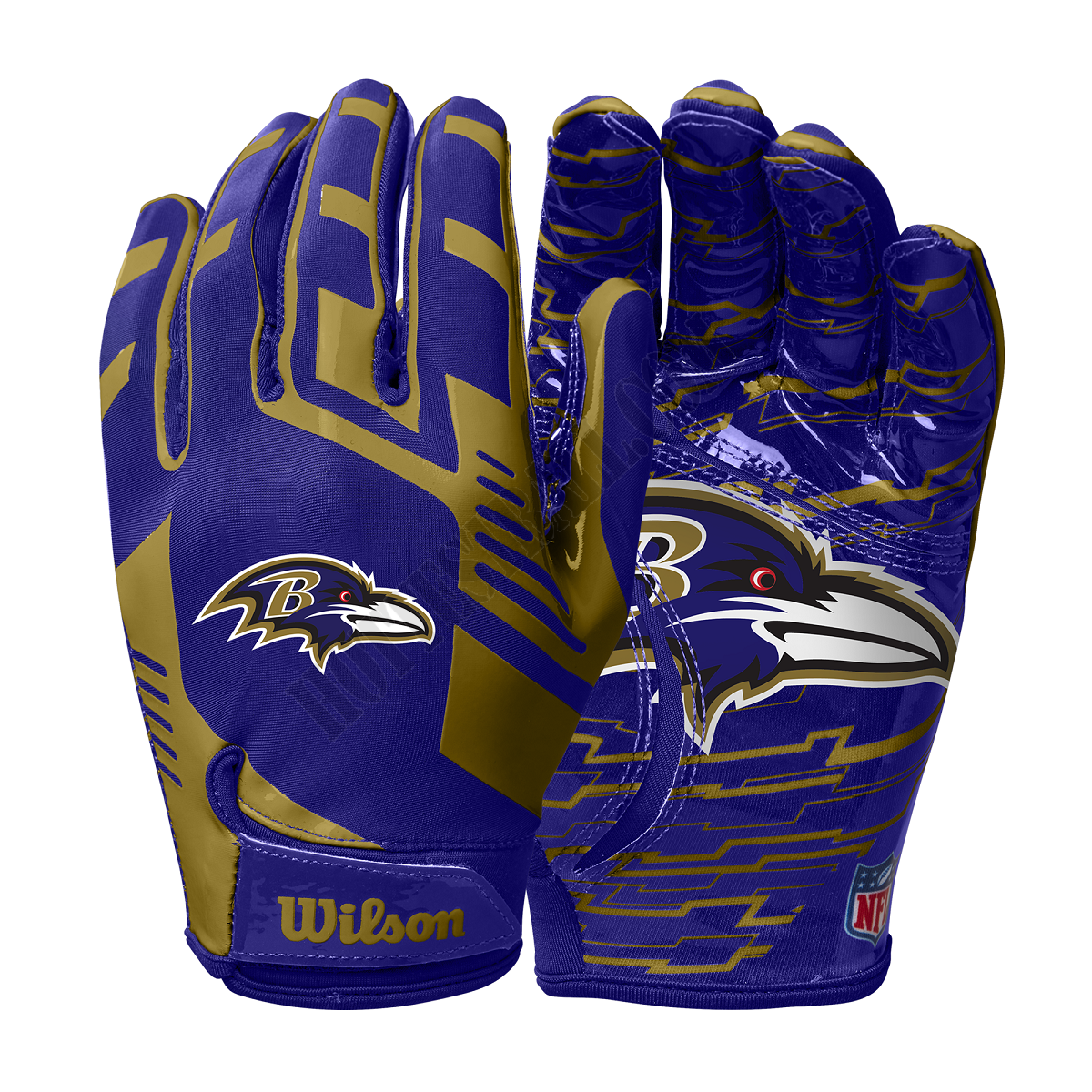 NFL Stretch Fit Receivers Gloves - Baltimore Ravens ● Wilson Promotions - -0
