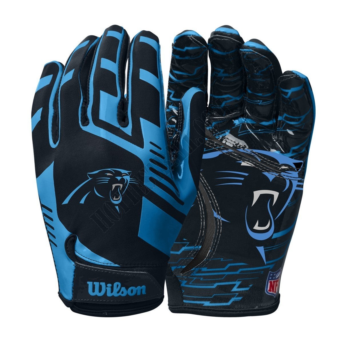 NFL Stretch Fit Receivers Gloves - Carolina Panthers ● Wilson Promotions - -0