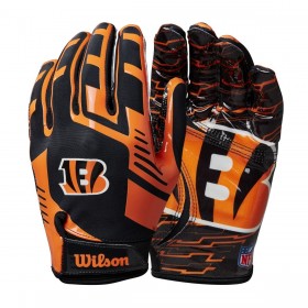 NFL Stretch Fit Receivers Gloves - Cincinnati Bengals ● Wilson Promotions