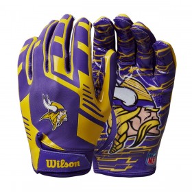 NFL Stretch Fit Receivers Gloves - Minnesota Vikings ● Wilson Promotions