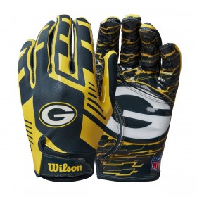 NFL Stretch Fit Receivers Gloves - Green Bay Packers ● Wilson Promotions